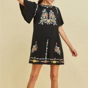 NWOT Entro Embroidered A line Dress